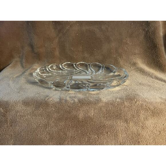 Vintage Mikasa Clear Peppermint Swirl 9 1/2" Lead Crystal Serving Plate, NWOT - Picture 6 of 6
